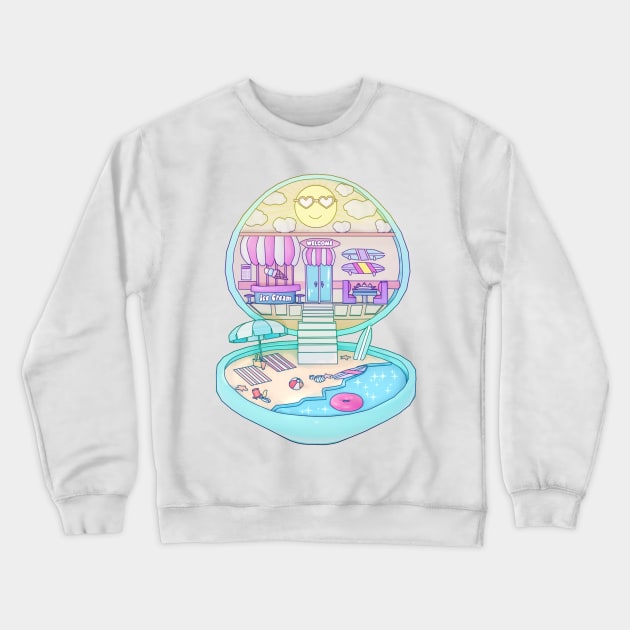 Retro Pocket Beach Diner House Crewneck Sweatshirt by VelvepeachShop